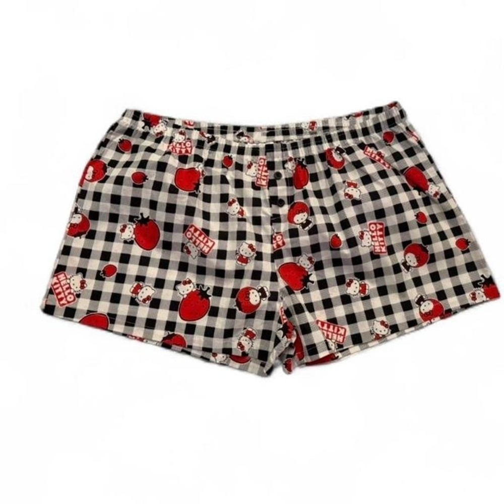Hello Kitty gingham shorts Sanrio Size L 100% Cotton New - Picture 3 of 7